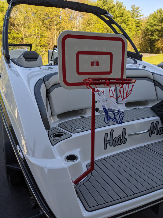 JEWLS Stainless Swimdeck Basketball Hoop Kit - Fits Scarab Swim Deck