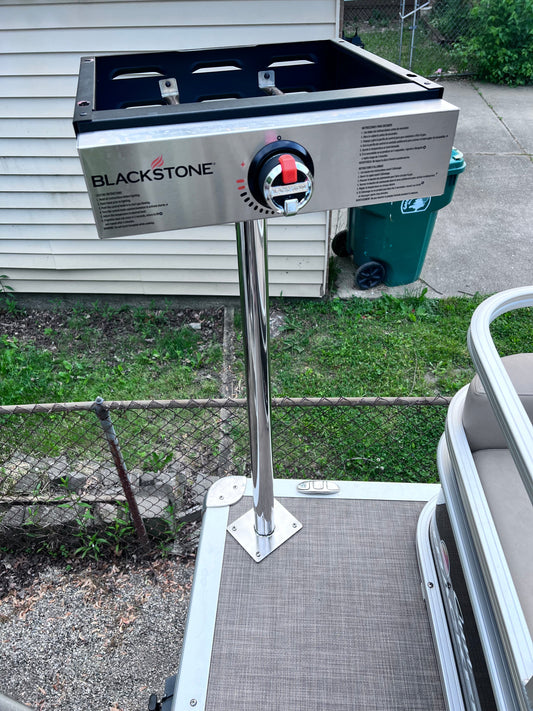 JEWLS 2" OD Permanent Pontoon Pedestal Grill Stand